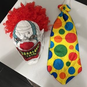 Creepy Clown Mask and Tie